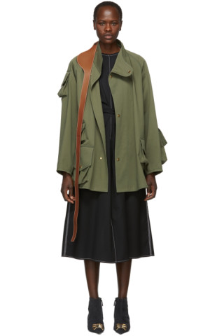 Loewe: Khaki Patch Pocket Military Parka | SSENSE