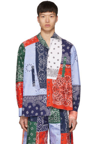 Loewe: Multicolor Asymmetric Bandana Patchwork Shirt | SSENSE