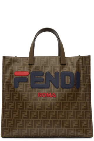 Fendi: Brown 'Fendi Mania' Shopping Tote | SSENSE