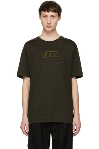 Fendi: Brown 'Forever Fendi' Patch T-Shirt | SSENSE Canada