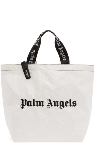 Palm Angels: White & Black Classic Tote | SSENSE