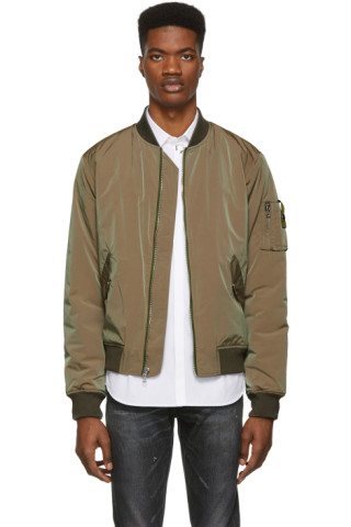 John Elliott: Green Iridescent Bogota Bomber Jacket | SSENSE