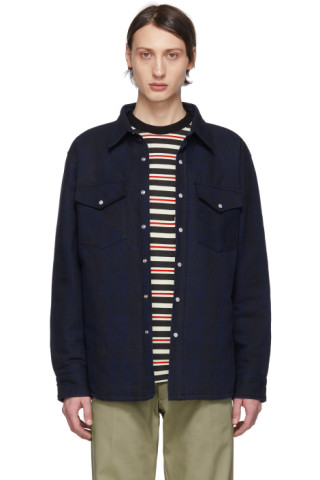 Noon Goons: Navy Plaid LBC Shirt | SSENSE