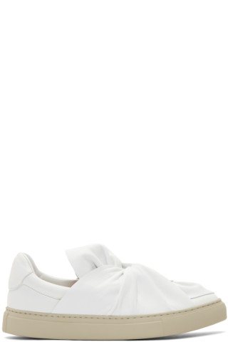 Ports 1961: White Leather Bow Sneakers | SSENSE