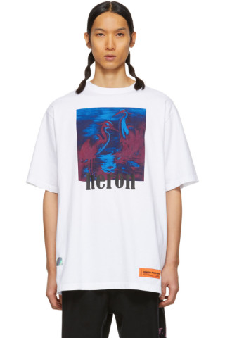 Heron Preston: White Birds Regular T-Shirt | SSENSE