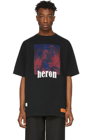 Heron Preston: Black Herons T-Shirt | SSENSE