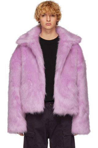 Landlord: Purple Faux-Fur Capsule Jacket | SSENSE