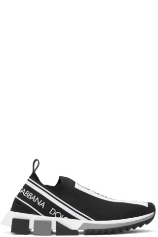 Dolce & Gabbana White Blue Sorrento Slip On Sneakers Shoes