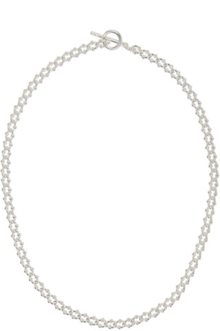 All Blues: Silver Polished DNA Necklace | SSENSE