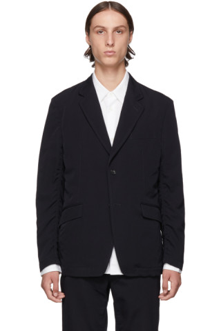 Comme des Garçons Homme: Navy Wool Blazer | SSENSE