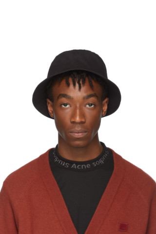 Acne Studios: Black Buk Face Bucket Hat | SSENSE Canada