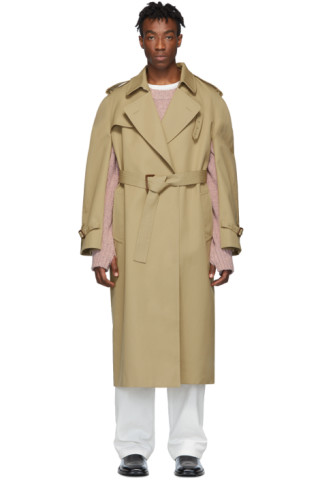 Maison Margiela: Beige Military Coat | SSENSE