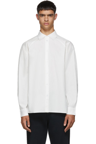 Random Identities: White Raglan Sleeve Button Up Shirt | SSENSE