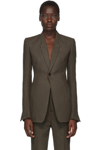 Rick Owens: Grey Soft Blazer | SSENSE