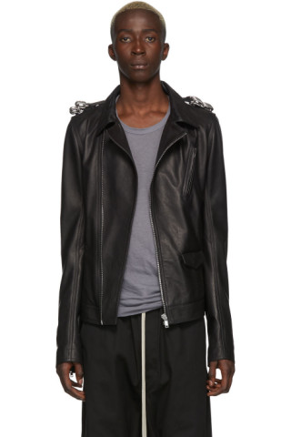 Rick Owens: Black Leather Stooges Jacket | SSENSE