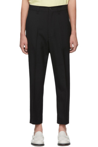 Junya Watanabe: Black Serge Trousers | SSENSE UK