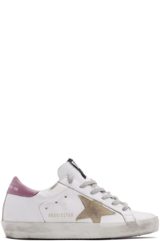 Golden Goose: SSENSE Exclusive White & Pink Superstar Sneakers | SSENSE