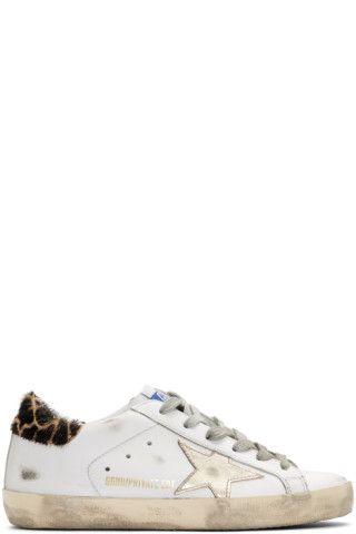 Golden Goose: SSENSE Canada Exclusive White & Gold Giraffe Superstar ...