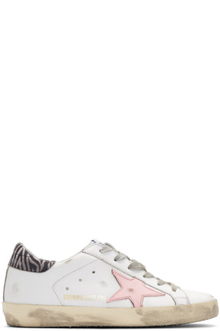 Golden Goose: SSENSE Exclusive White Zebra Superstar Sneakers | SSENSE