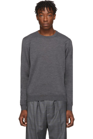 Balenciaga: Grey Fine Wool Sweater | SSENSE