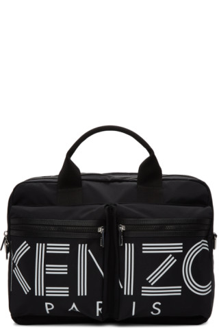 Kenzo: Black Logo Briefcase | SSENSE