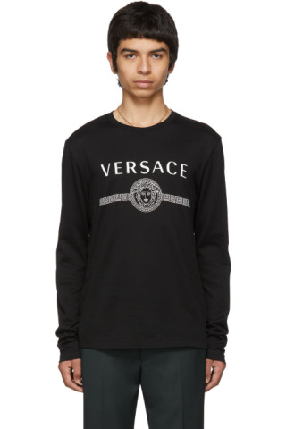 Versace: Black Medusa Logo T-Shirt | SSENSE