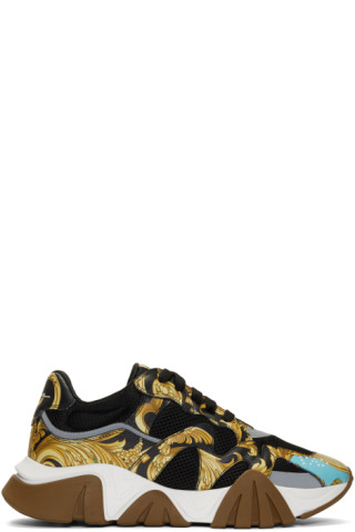 Versace: Black Barocco Squalo Sneakers | SSENSE