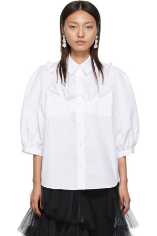 Simone Rocha: White Beaded Bustier Boy Shirt | SSENSE