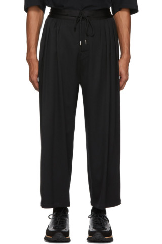 Sasquatchfabrix.: Black Wool Wide-Leg Trousers | SSENSE