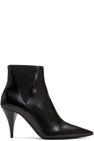 Saint Laurent: Black Kiki Heeled Chelsea Boots | SSENSE