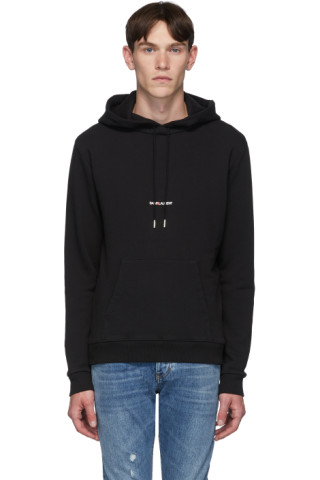 Saint Laurent: Black Rive Gauche Hoodie | SSENSE