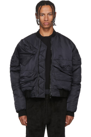 Julius: Black Pocket Bomber Jacket | SSENSE