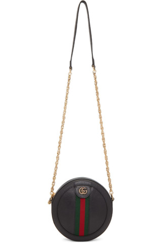 Gucci: Black Mini Round Ophidia Bag | SSENSE