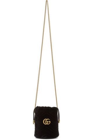 gucci marmont velvet bucket bag