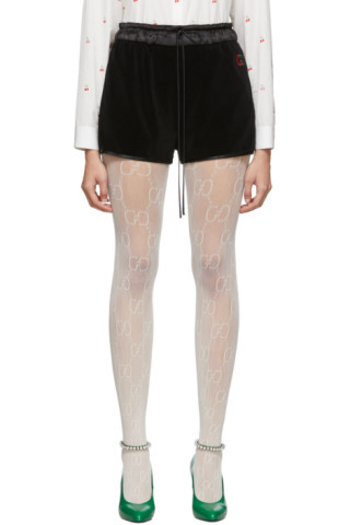 Gucci: Black Chenille Drawstring Shorts | SSENSE