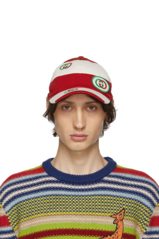 Gucci: Red & Off-White GG Cap | SSENSE