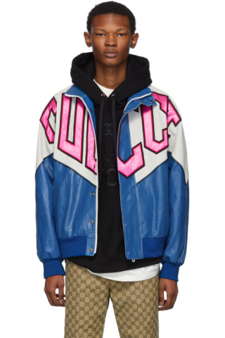 Gucci: Blue Banana Bomber Jacket | SSENSE