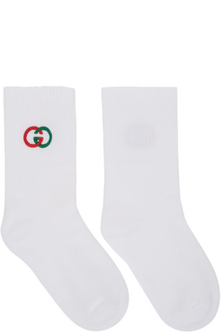 Gucci: White Interlocking G Tennis Socks | SSENSE