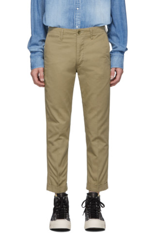 visvim: Beige High Water Chino Trousers | SSENSE