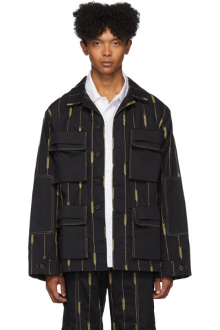 Jacquemus: Black 'La Chemise Blé' Jacket | SSENSE