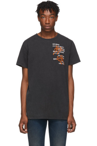 Off-White: Black Pictogram Slim T-Shirt | SSENSE