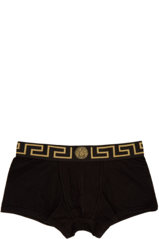 Versace Underwear: Two-Pack Black Medusa Low-Rise Boxer Briefs | SSENSE