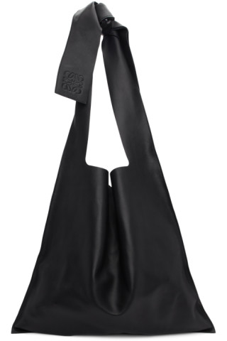 Loewe: Black Leather Bow Tote | SSENSE