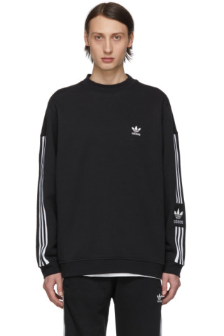 adidas Originals: Black Lock Up Crew Sweatshirt | SSENSE
