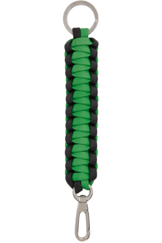 Keychain Rope Green Bottega Veneta: Green & Black Knotted Rope Keychain | SSENSE