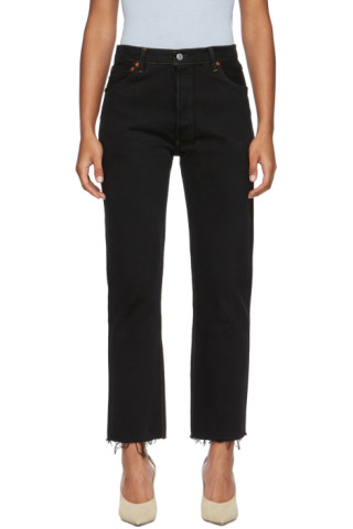 Re/Done: Black Levi's Edition High-Rise Stove Pipe Jeans | SSENSE