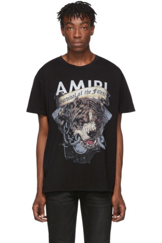 AMIRI: Black Pitbull T-Shirt | SSENSE