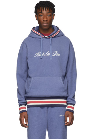 Aimé Leon Dore: Blue Reverse Fleece Hoodie | SSENSE