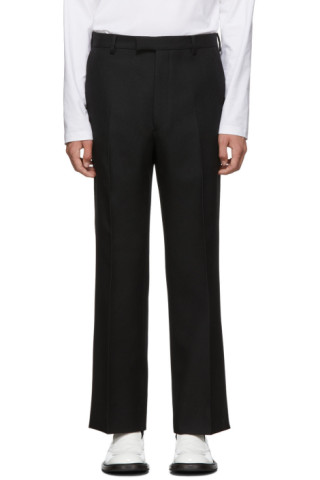 Black Classic Fit Trousers by Prada on Sale