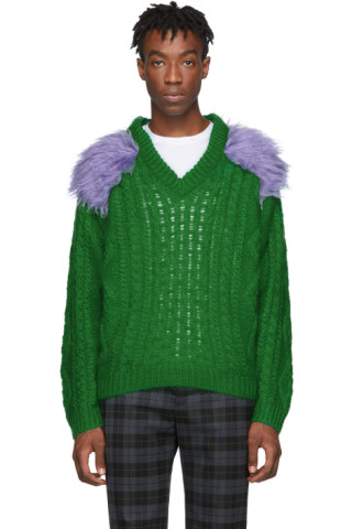 Prada: Green Fisherman Sweater | SSENSE